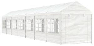 Fehér polietilén pavilon tetővel 15,61 x 2,28 x 2,69 m