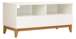 Fehér TV-asztal Woodman Blanco tölgyfa alappal 120x48 cm