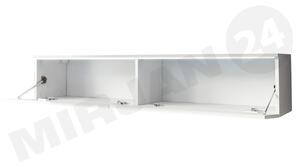 TV asztal/szekrény Dilune 140 (fehér + fényes fehér) (fehér LED világítás). 1053728
