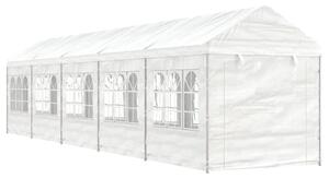 Fehér polietilén pavilon tetővel 11,15 x 2,28 x 2,69 m