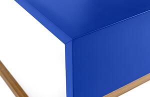 Kék dohányzóasztal Woodman Cubis tölgyfa alappal 60 x 50 cm