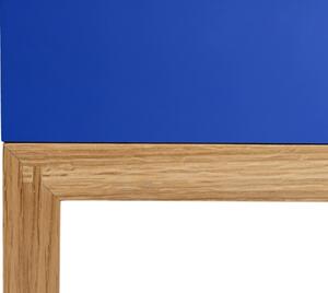 Kék dohányzóasztal Woodman Cubis tölgyfa alappal 60 x 50 cm