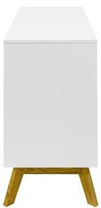 Fehér komód Woodman Kensal tölgyfa alappal 149x40 cm