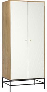 Fehér tölgyfa szekrény Woodman Mia fém talppal 80x55 cm
