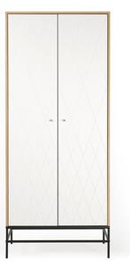Fehér tölgyfa szekrény Woodman Mia fém talppal 80x55 cm