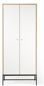 Fehér tölgyfa szekrény Woodman Lia fém talppal 80 x 55 cm