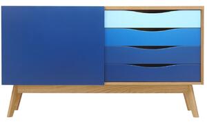 Kék tölgy komód Woodman Avon 128 x 42 cm