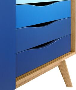 Kék tölgy komód Woodman Avon 128 x 42 cm