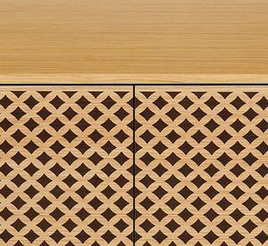 Tölgy mintás szekrény Woodman Camden nyírfa alappal 140 x 90 cm