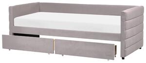 Ágyneműtartós heverő Bársony MARRAY 90 x 200 cm Világosszürke