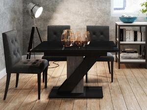 Modern asztal Exalior (fényes fekete + beton). 1054137