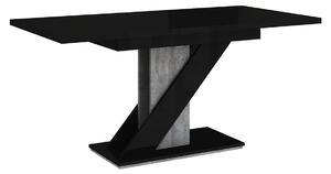 Modern asztal Exalior (fényes fekete + beton). 1054137