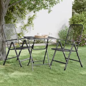 VidaXL antracitszürke expandált fém hálós kerti asztal 60 x 60 x 72 cm