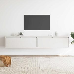 2 darab fehér tömör fenyőfa faliszekrény 100 x 30 x 35 cm