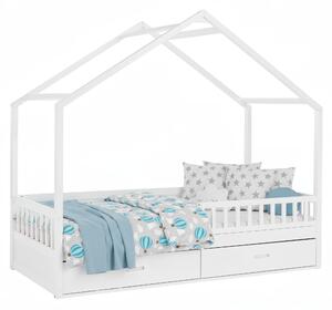 KONDELA Montessori ágy, 90x200, fehér, tömör, BIANKA