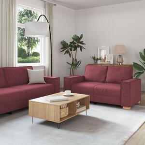 VidaXL Kanapé 3 pcs Bordó 220 x 80 x 84 cm Lábbal kevert anyag