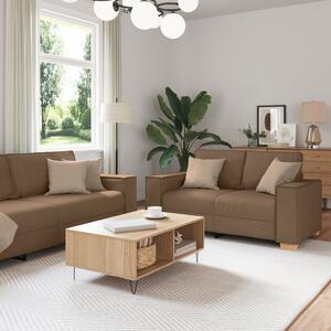 Kanapé 3 pcs Barna 220 x 80 x 84 cm Lábbal kevert anyag