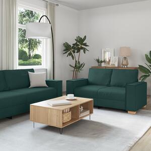 VidaXL Kanapé 3 pcs Sötétzöld 220 x 80 x 84 cm Lábbal kevert anyag