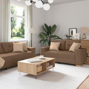 Kanapé 3 pcs Barna 221 x 80 x 80 cm Lábbal kevert anyag