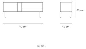 Kék-szürke TV-állvány 140x56 cm Corvo – Teulat