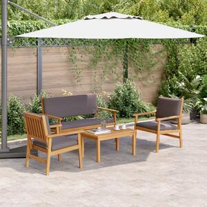Kerti Kanapé Szett 4 pcs Barna 120 x 65,5 x 79 cm Tömör Akácfa