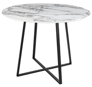 King Home Carat Márvány Hatású MDF Étkezőasztal Fekete Lábakkal