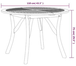 VidaXL tömör akácfa kerti asztal Ø110 cm
