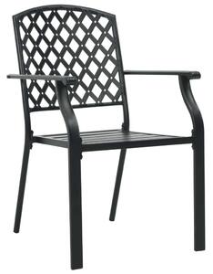 VidaXL 4 darab fekete acél kültéri szék rácsos dizájnnal