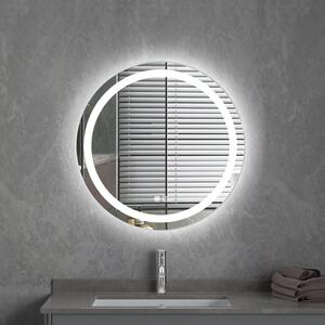 Welland Type-2 LED tükör - fényerő + színhőfok szabályozás + óra - Ø 50 cm