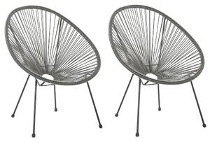 Kétdarabos kerti szék szett ACAPULCO II PE Rattan Sötétszürke