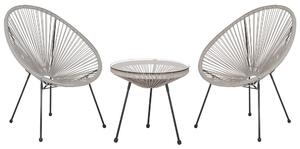 Bisztrószett ACAPULCO II PE Rattan Világosszürke