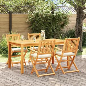 Összecsukható szék 4 pcs Fehér 49 x 57.5 x 92cm Tömör akácfa
