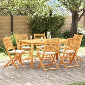 VidaXL Összecsukható szék 6 pcs Fehér 49 x 57.5 x 92cm Tömör akácfa