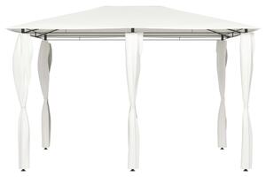 VidaXL krémszínű pavilon oszlop takarókkal 3 x 4 x 2,6 m 160 g/m²