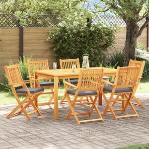 Összecsukható szék 6 pcs Szürke 49 x 57.5 x 92cm Tömör akácfa