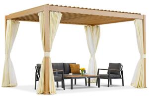 Lagos Premium 3x4 Garden Point fából készült, szabadon álló terasz pergola - fehér