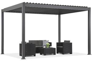 Lagos Premium 3x4 Garden Point szabadon álló terasz pergola antracit és fehér