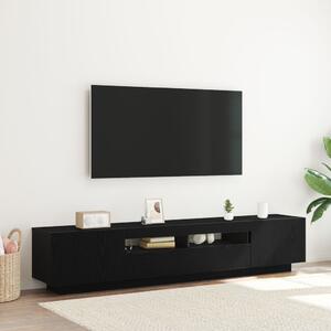 TV szekrény garnitúra 2 pcs Fekete 200 x 35 x 40 cm Faanyag