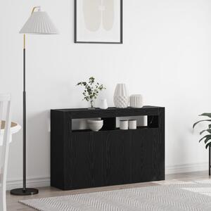 VidaXL Oldalszekrény Fekete tölgy Rétegelt lemez 116 x 30 x 75 cm