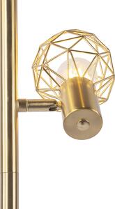 Design állólámpa arany, 3 lámpával állítható - Háló