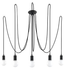 Sollux Sollux SL.0371 - Csillár zsinóron EDISON 5 5xE27/60W/230V pók fekete SLX0244