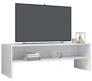Magasfényű fehér forgácslap tv-szekrény 120 x 40 x 40 cm