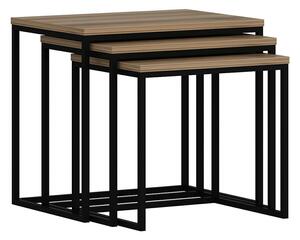 Evia Walnut tárolóasztal, 3 db