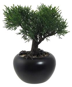Mű bonsai Cédrus virágcserépben, zöld, 19 cm