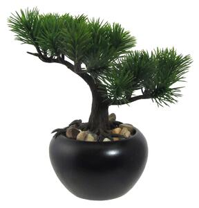 Mű bonsai Fenyő virágcserépben, zöld, 19cm