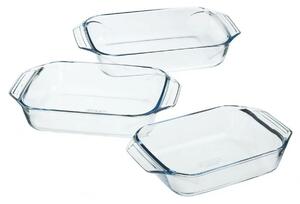 Pyrex üveg sütőedény készlet 3 db, 2 l + 3 l + 4 l