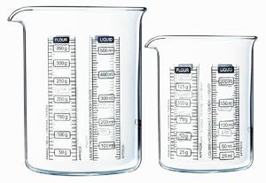 Pyrex üveg mérőpohár készlet 2 db, 0,25 l + 0,5 l