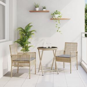 Kert Bistro Készlet 3 pcs Bézs polirattan