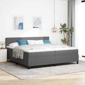 Boxspring ágy matraccal, világosszürke, 200x200 cm, kordbársony szövet