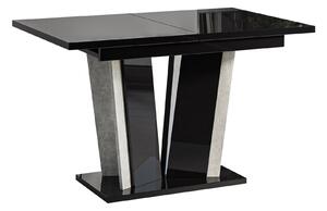 Asztal Goodyear 130, 75x80cm, Fényes fekete, Beton